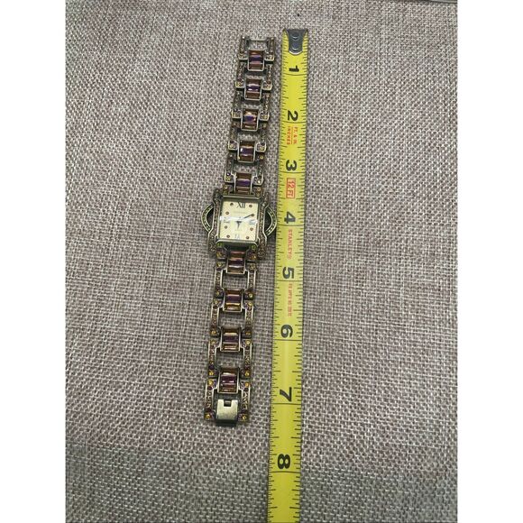 Heidi Daus Crystal Embellished Bracelet Watch – Amethyst Baguettes - Picture 5 of 8